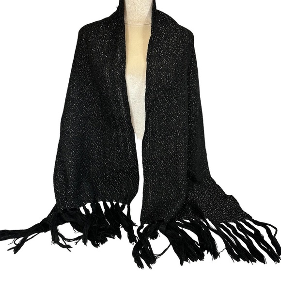 Huge Oversized Warm and Cozy Black Sparkle Scarf - Picture 1 of 10